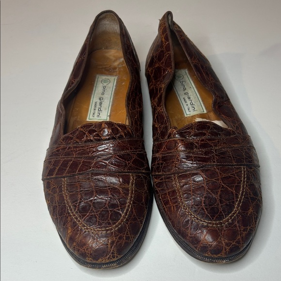 Dark Brown Genuine Crocodile Loafers Italian 10.5